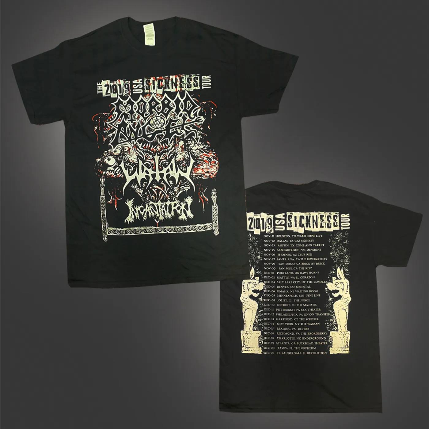Watain 2019 USA Sickness Tour T-Shirt (Black)