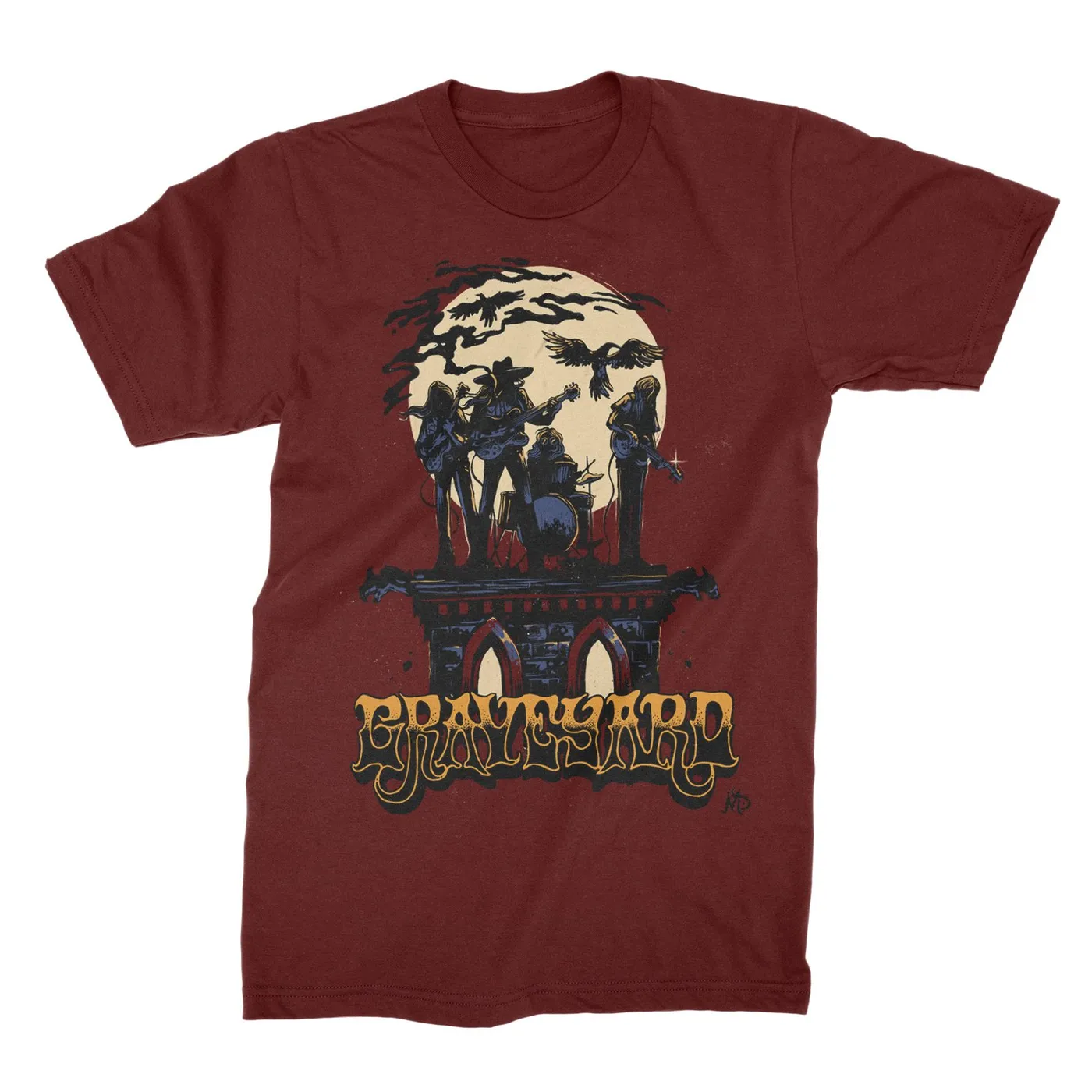 Graveyard Moonband T-Shirt (Burgundy)