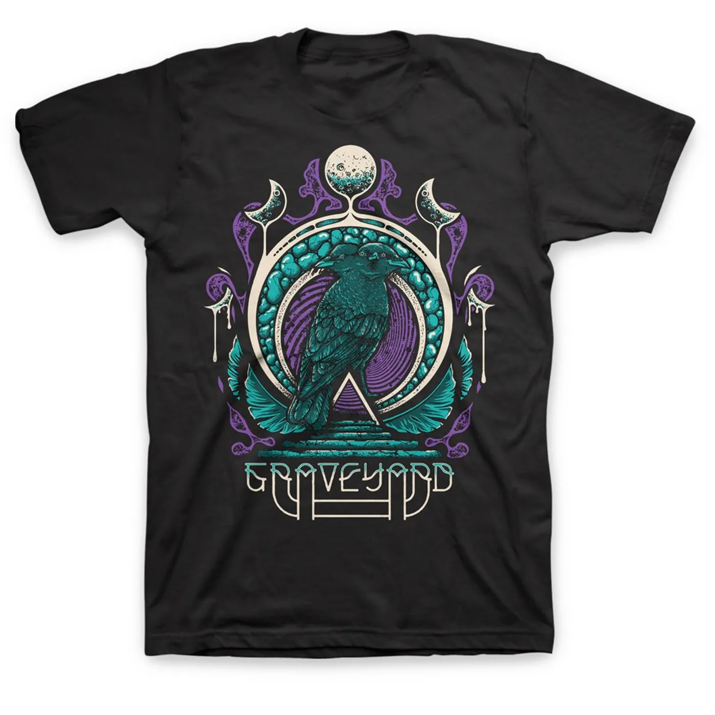 Graveyard Two-Headed Bird T-Shirt (Black)