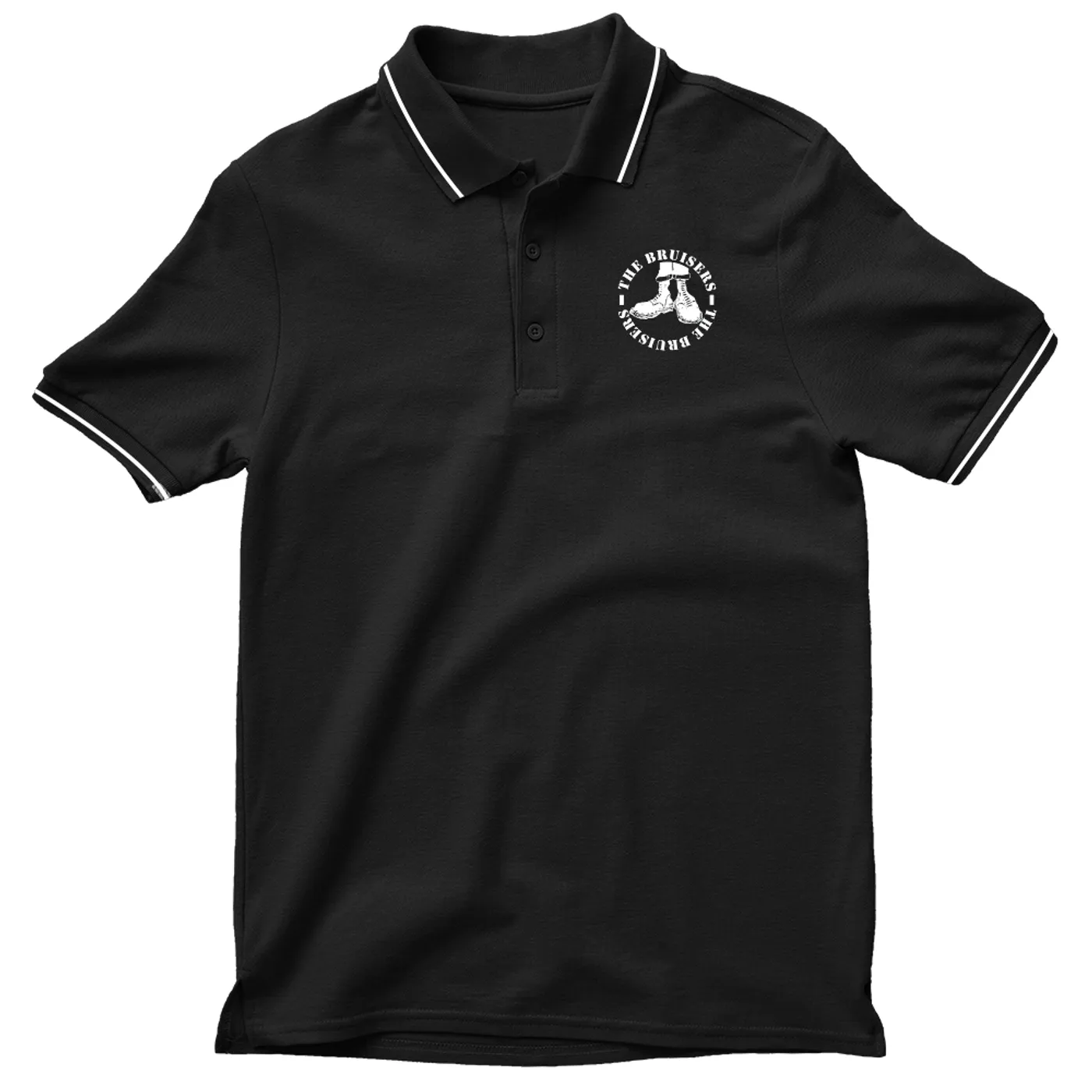 The Bruisers Boots Logo Embroidered Polo (Black)