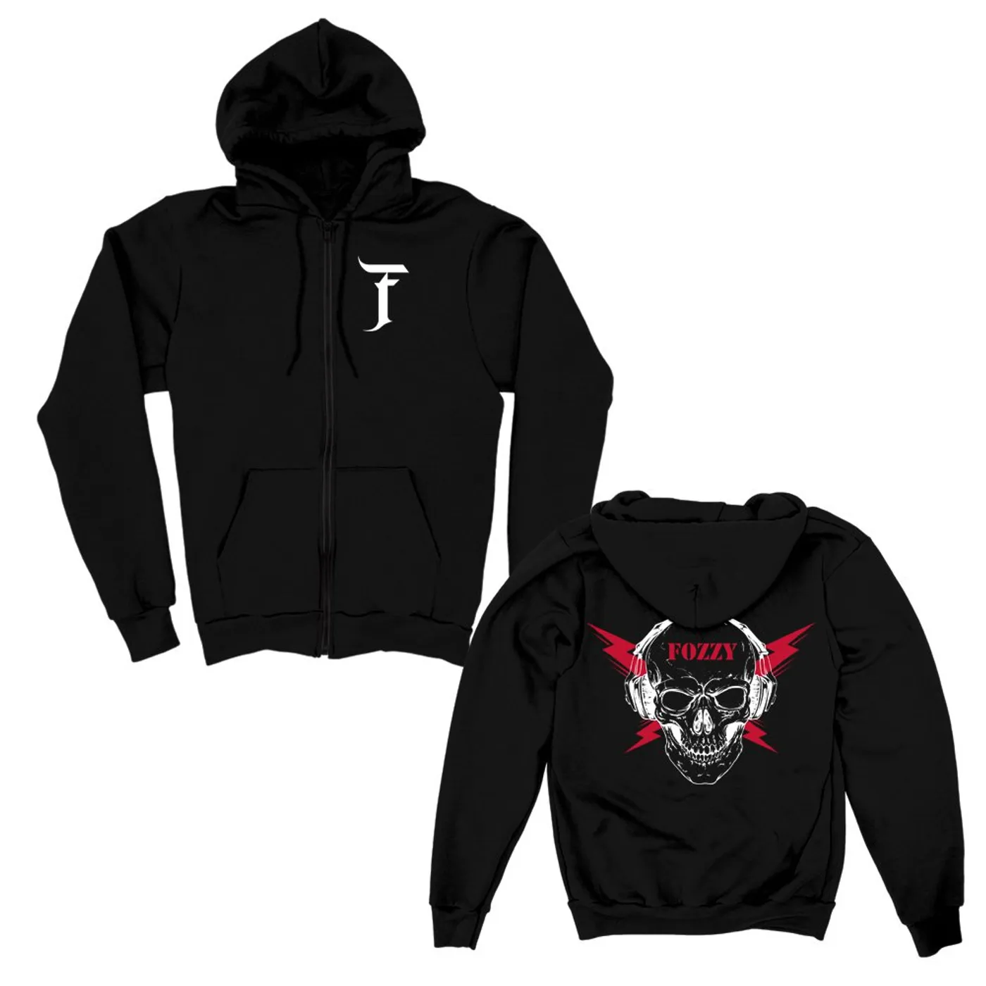Fozzy Skull Zip Up Hoodie (Black)
