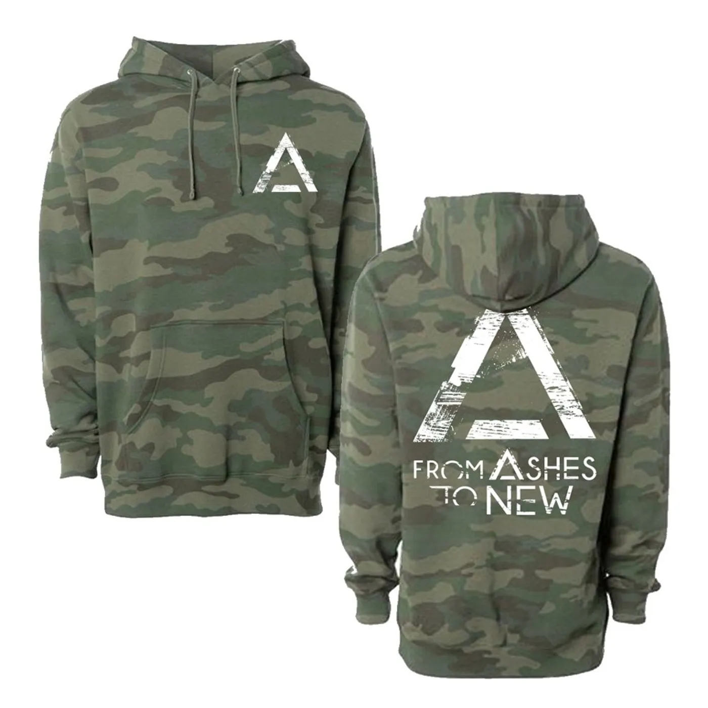 From Ashes to New Grunge Logo Pullover Hoodie (Camo)