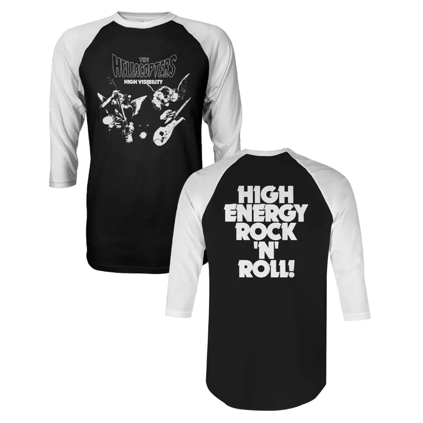 The Hellacopters High Visibility Raglan (Black/White)