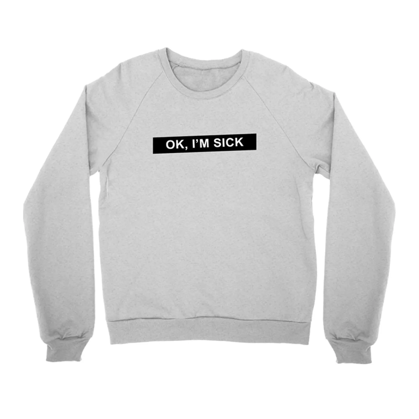 Badflower OK I'm Sick Crewneck Sweatshirt (Heather Gray)