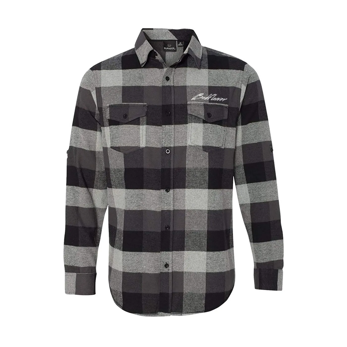 Badflower Embroidered Script Logo Flannel (Black/Grey)