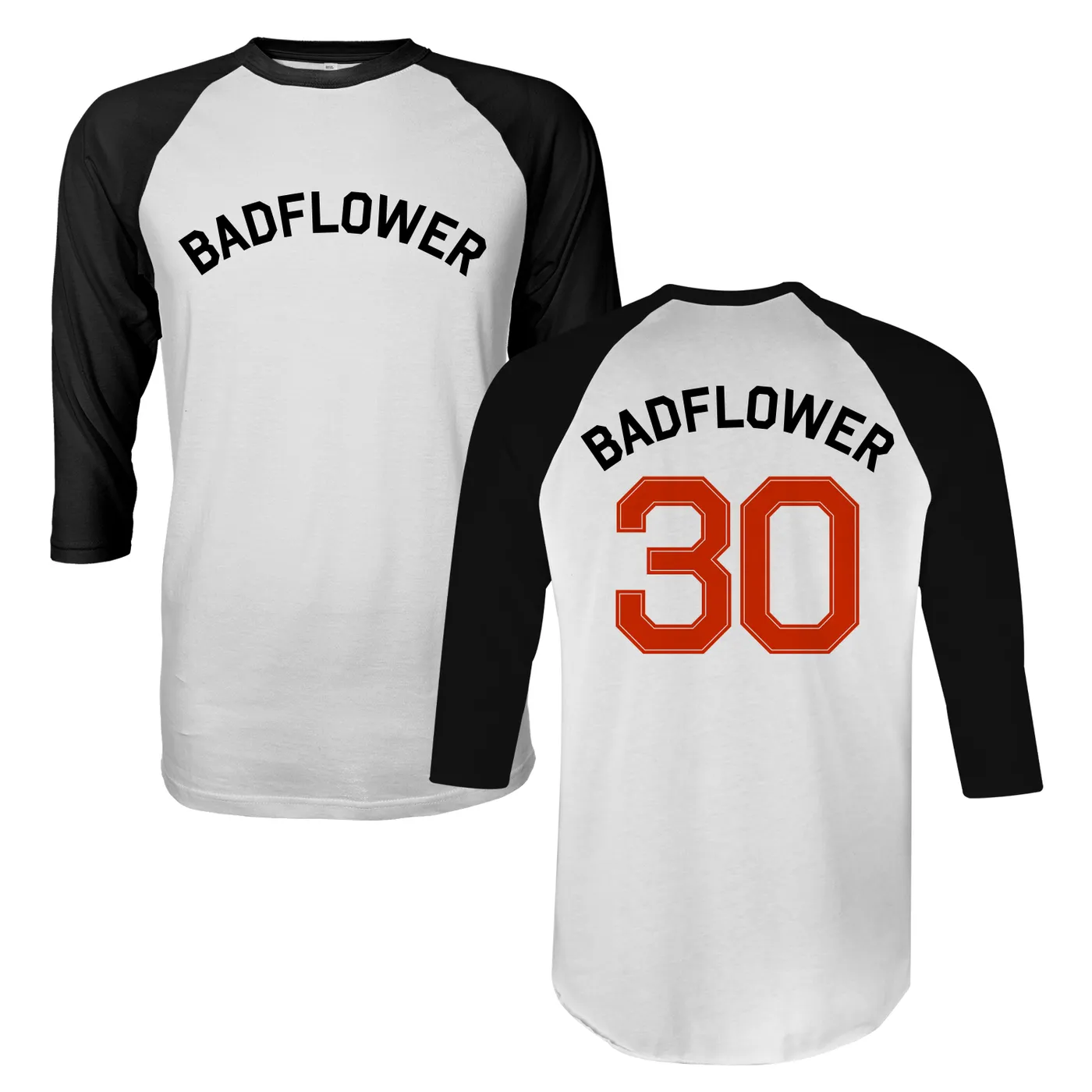 Badflower 30 Raglan (White/Black)