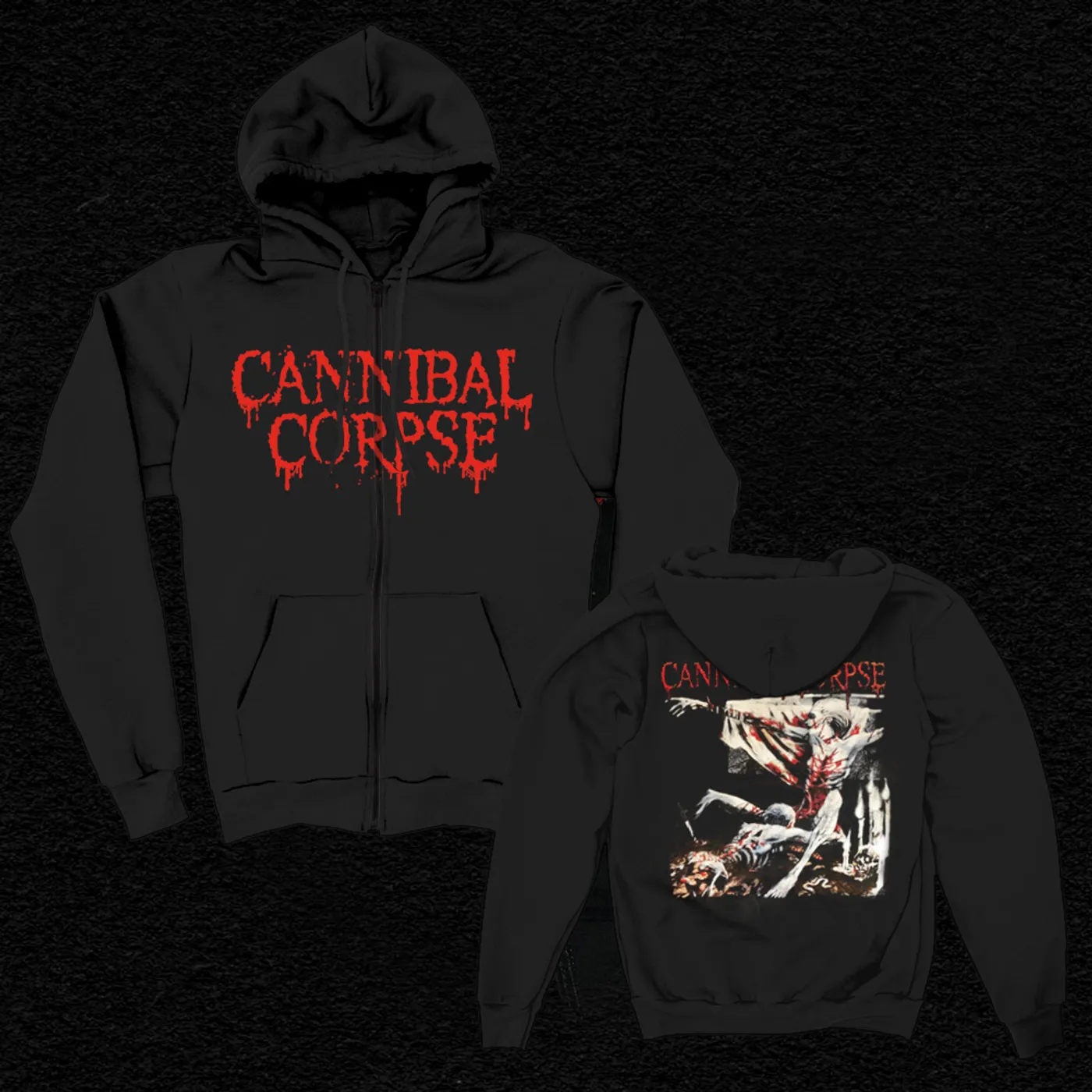 Cannibal Corpse Tomb Of The Mutilated Zip Up Hoodie (Black)