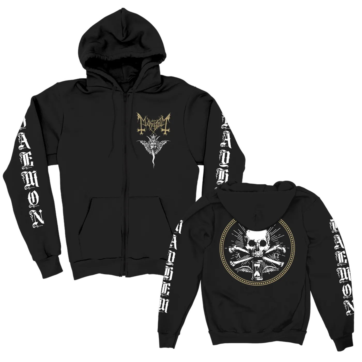 Mayhem Winged Demon Zip Up Hoodie (Black)