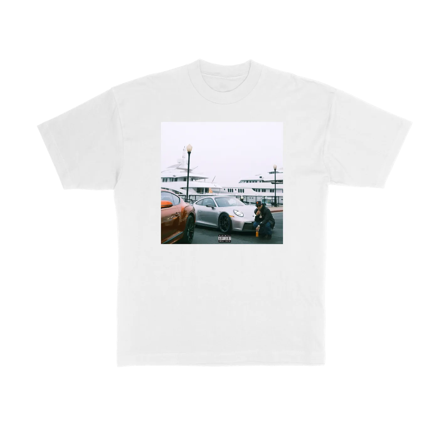 Larry June Spaceships on the Blade Album T-Shirt (White)