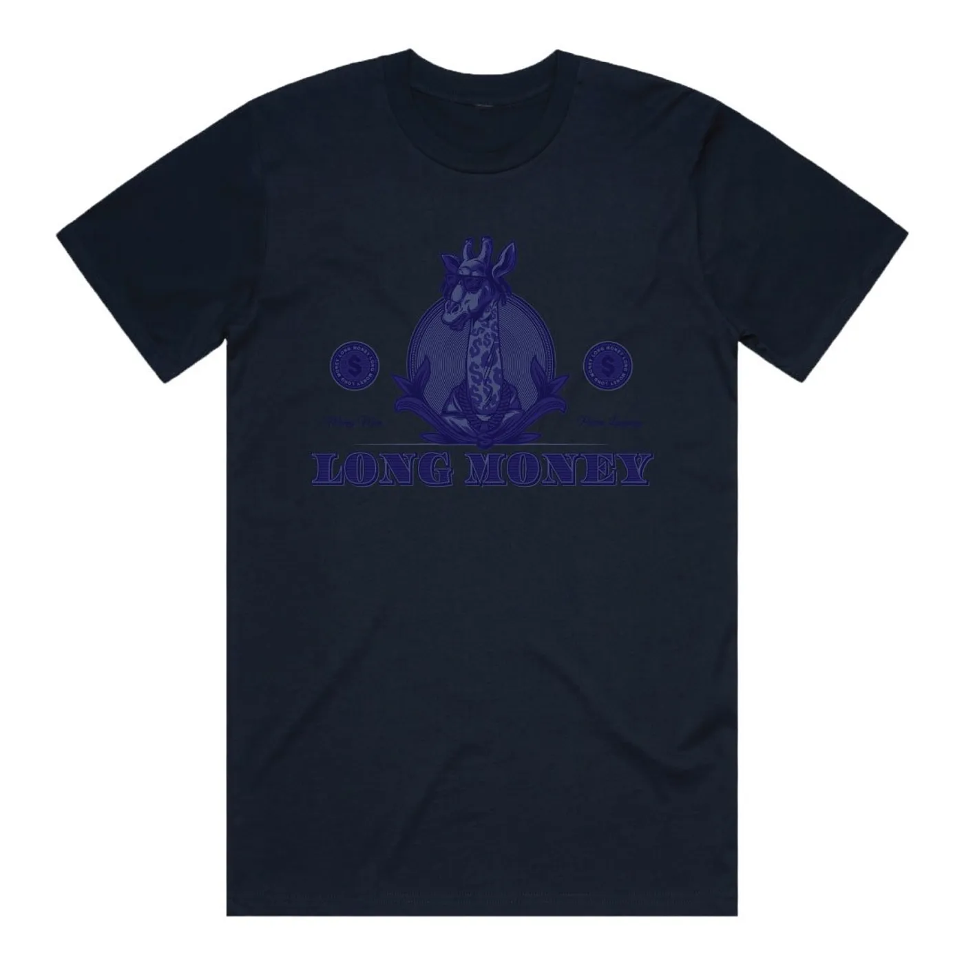 Money Man Long Money- Navy Tee