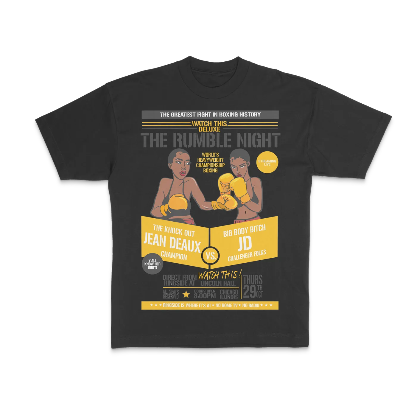 Jean Deaux - Rumble Night Black Tee