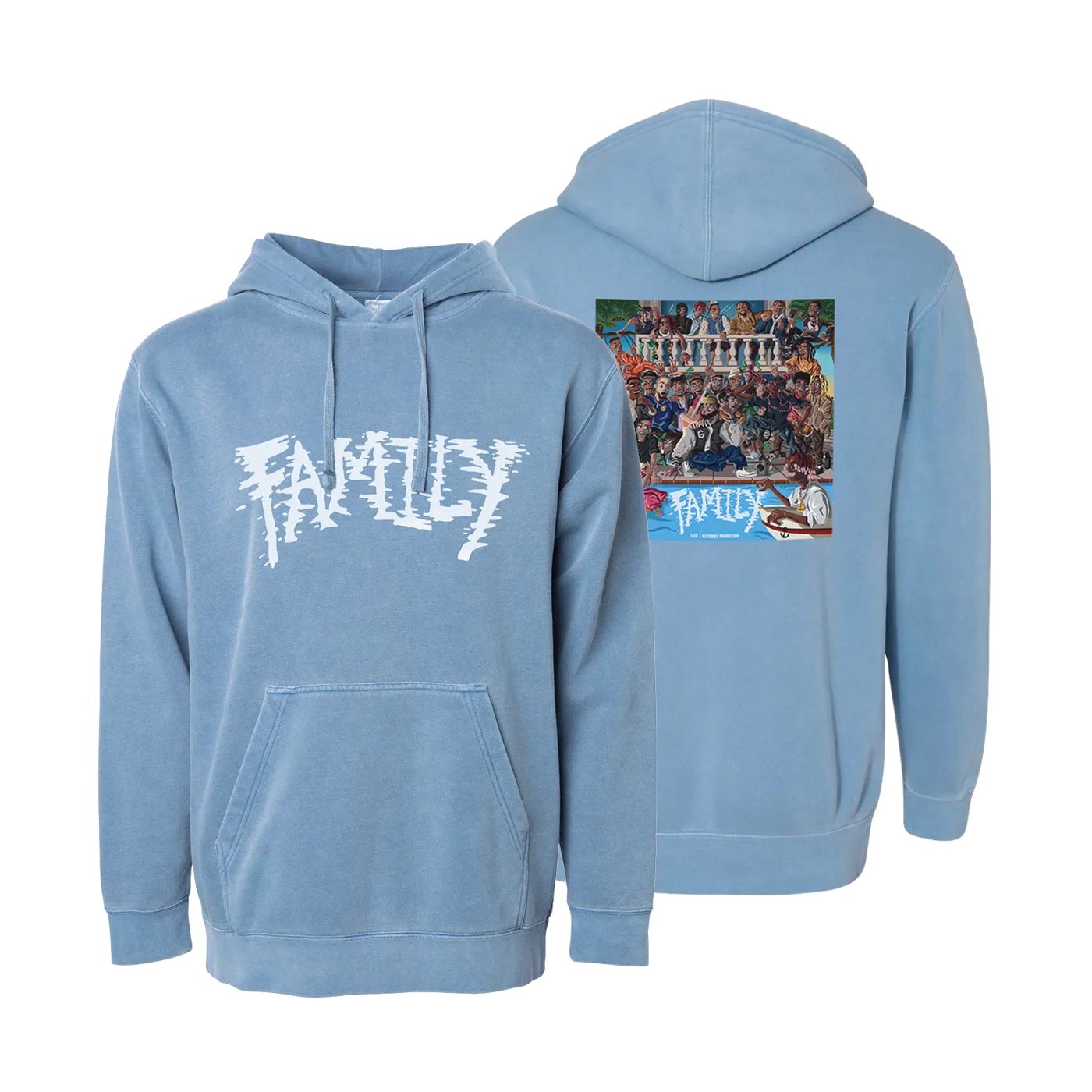 Djscheme DJ Scheme - Blue FAMILY Album Hoodie