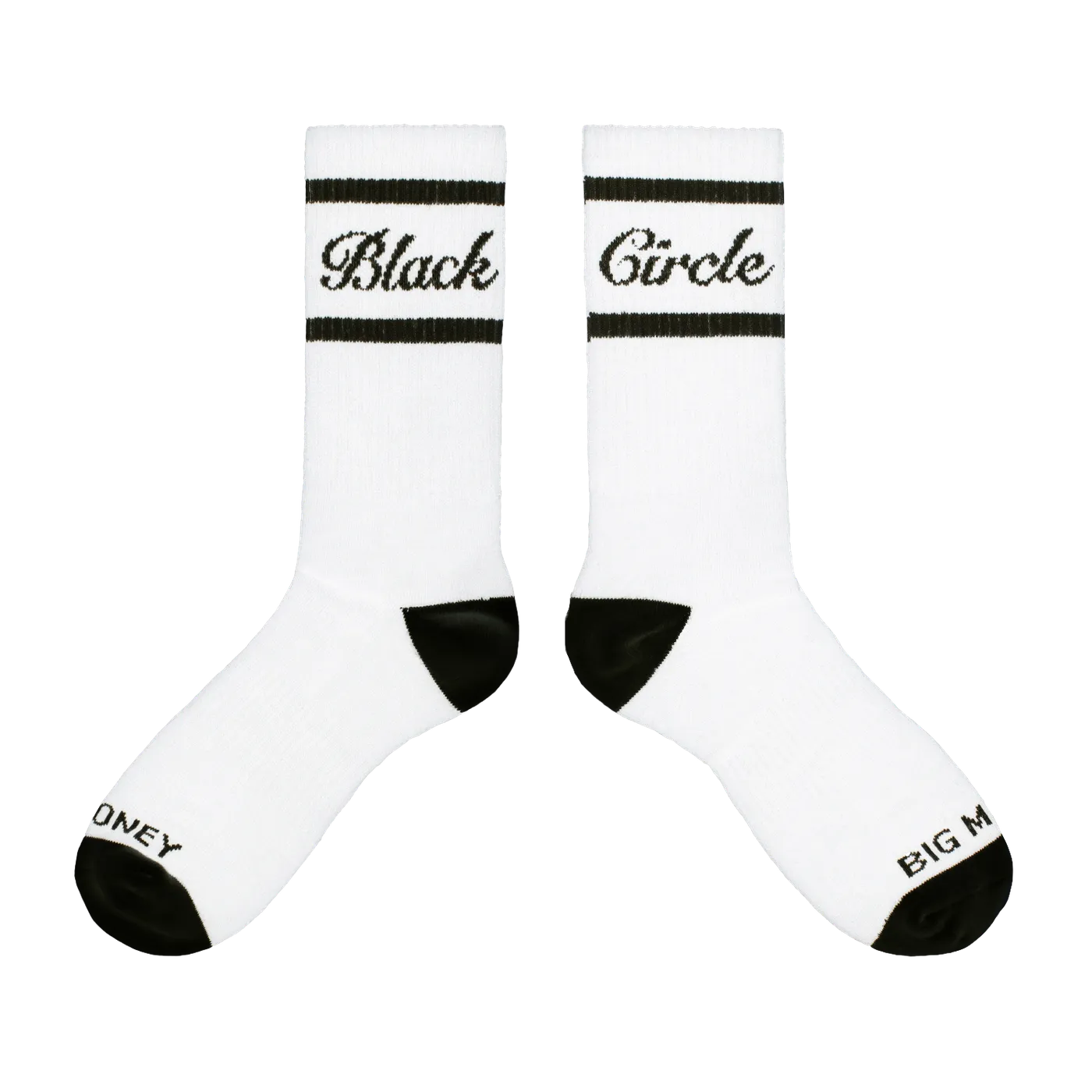 Money Man Black Circle Athletic Socks (White)
