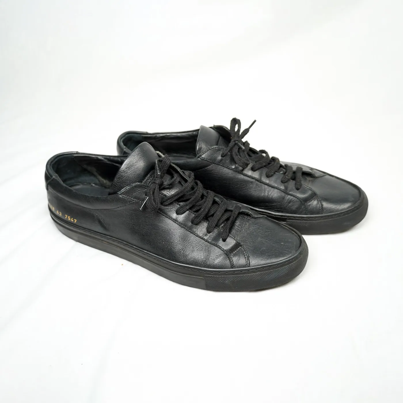 ALLBLACK G-Eazy: Common Projects 1528 Original Leather Achilles Low - Black