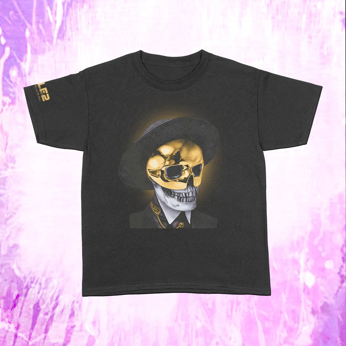 Busta Rhymes Gold Skull - Black T-Shirt
