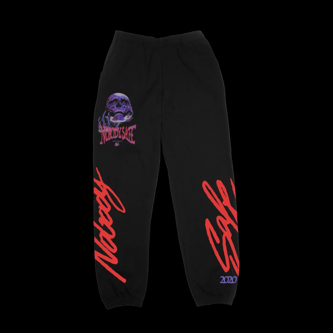 Rich The Kid & NBA YoungBoy Purple Skull Black Joggers