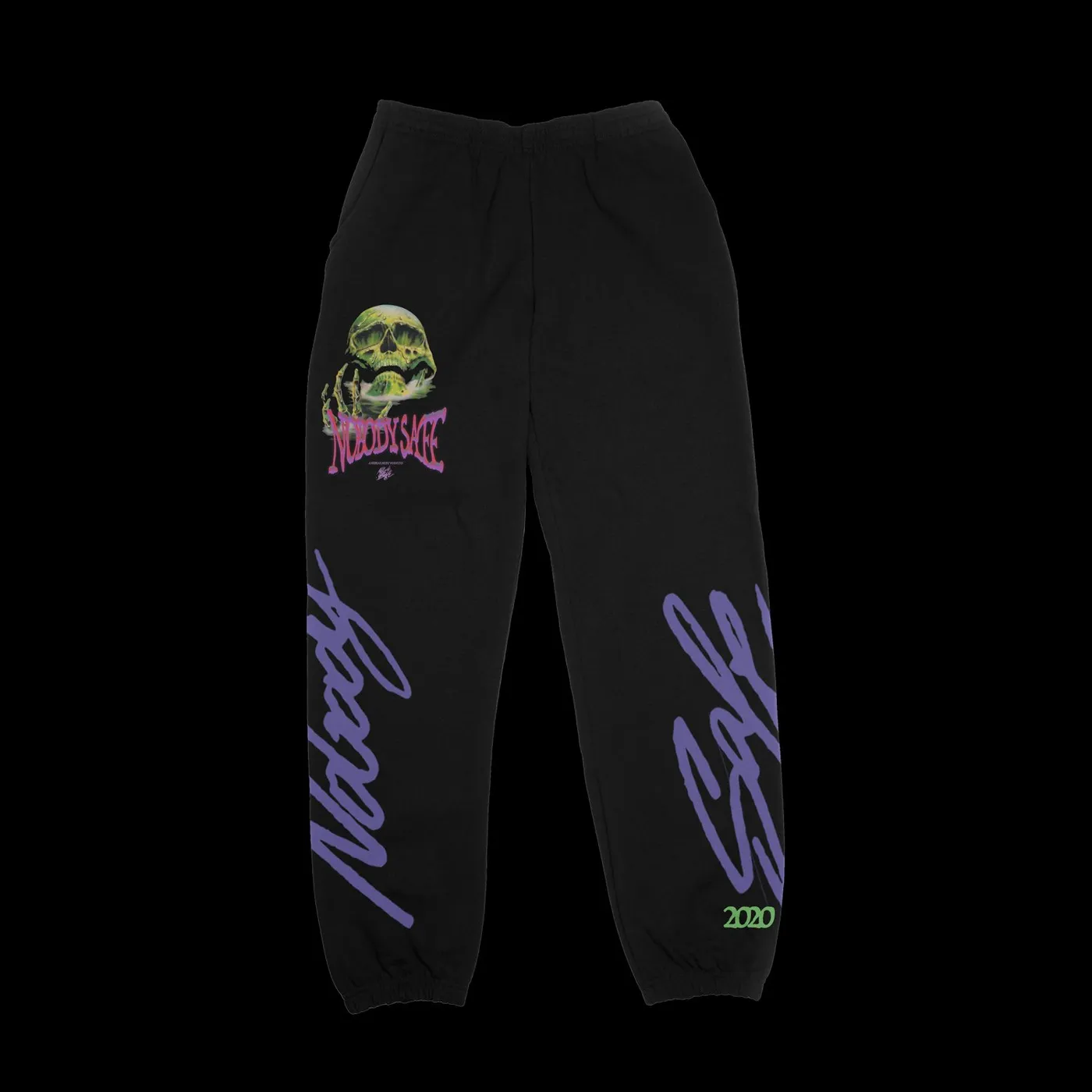 Rich The Kid & NBA YoungBoy Green Skull Black Joggers