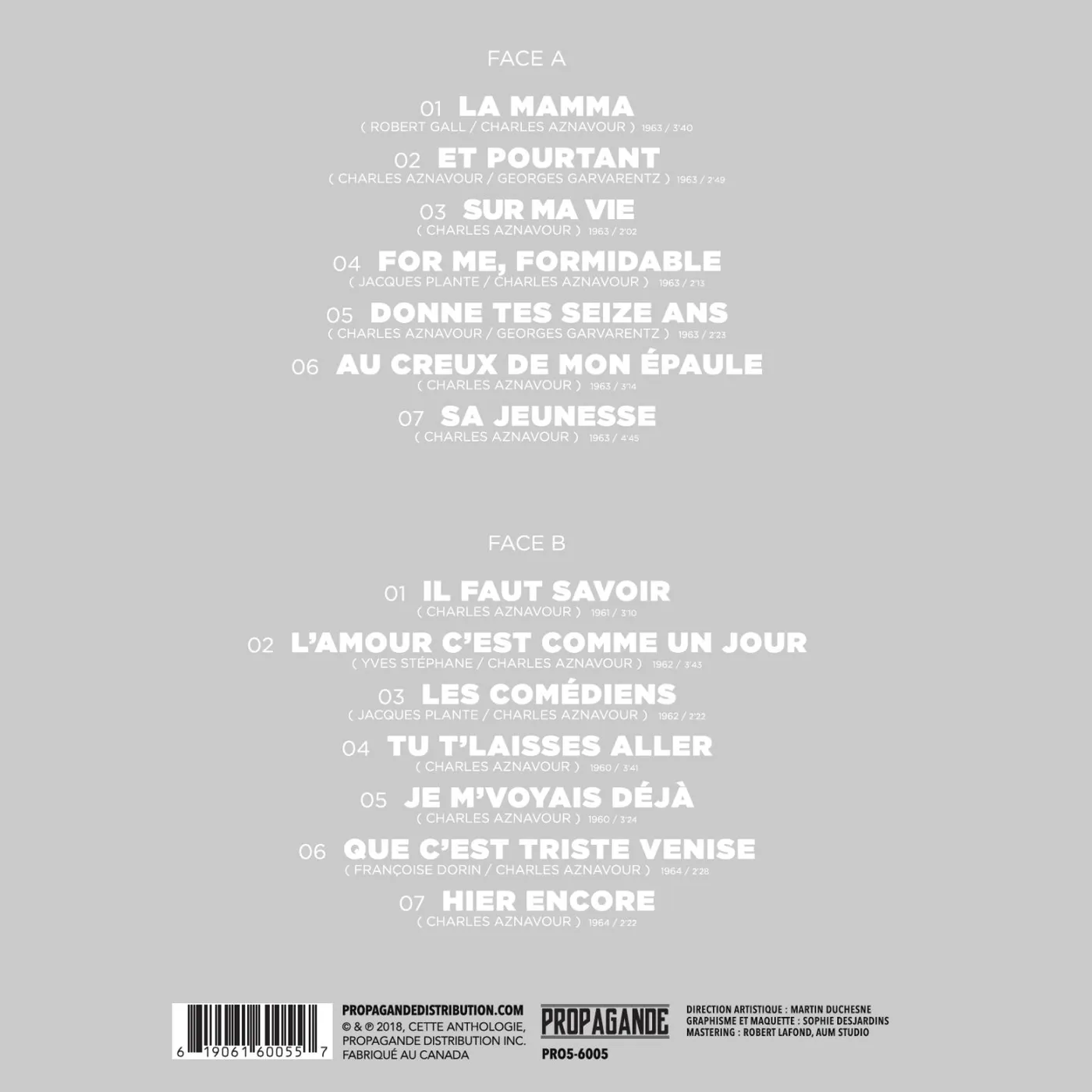 Charles Aznavour / Sur ma vie - LP Vinyl