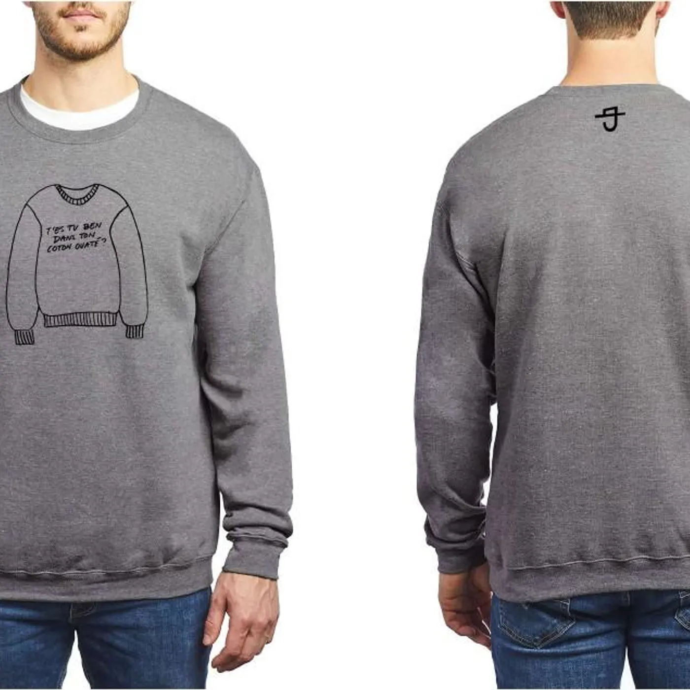 Bleu Jeans Bleu / T'es tu ben dans ton coton ouaté? - Coton Ouaté Gris (Édition Limité Extra Mou)