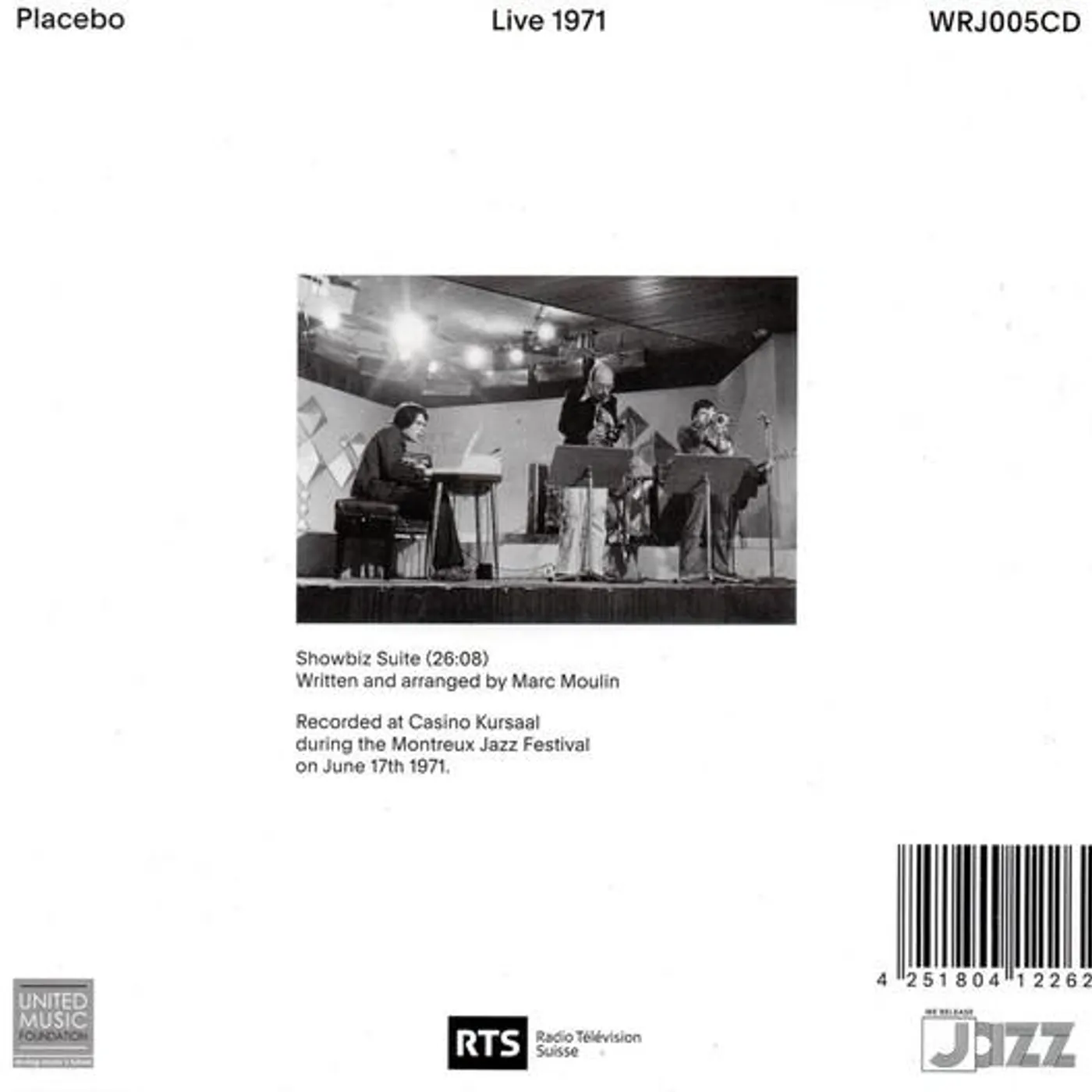 Placebo (Marc Moulin) / Live 1971 - CD