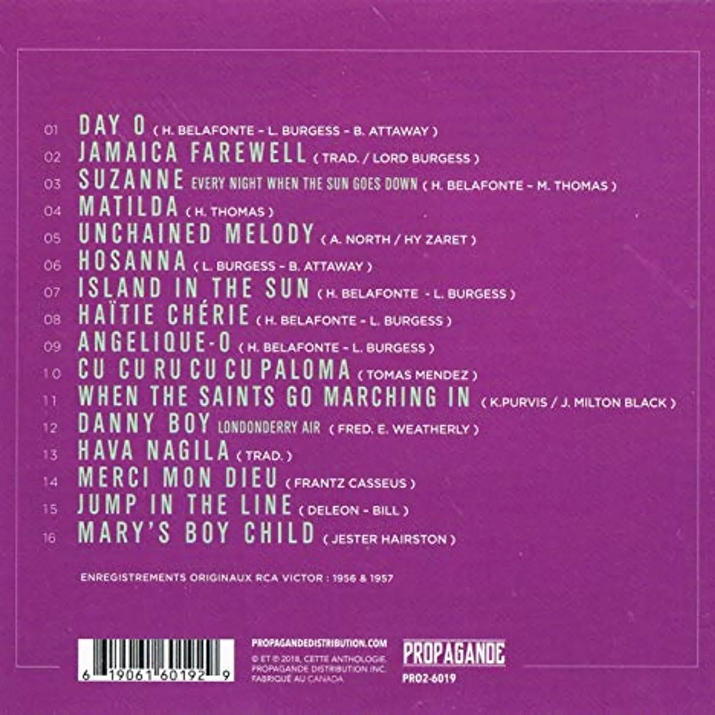 Harry Belafonte Harry Bellafonte / Calypso (16 Biggest Hits) - CD