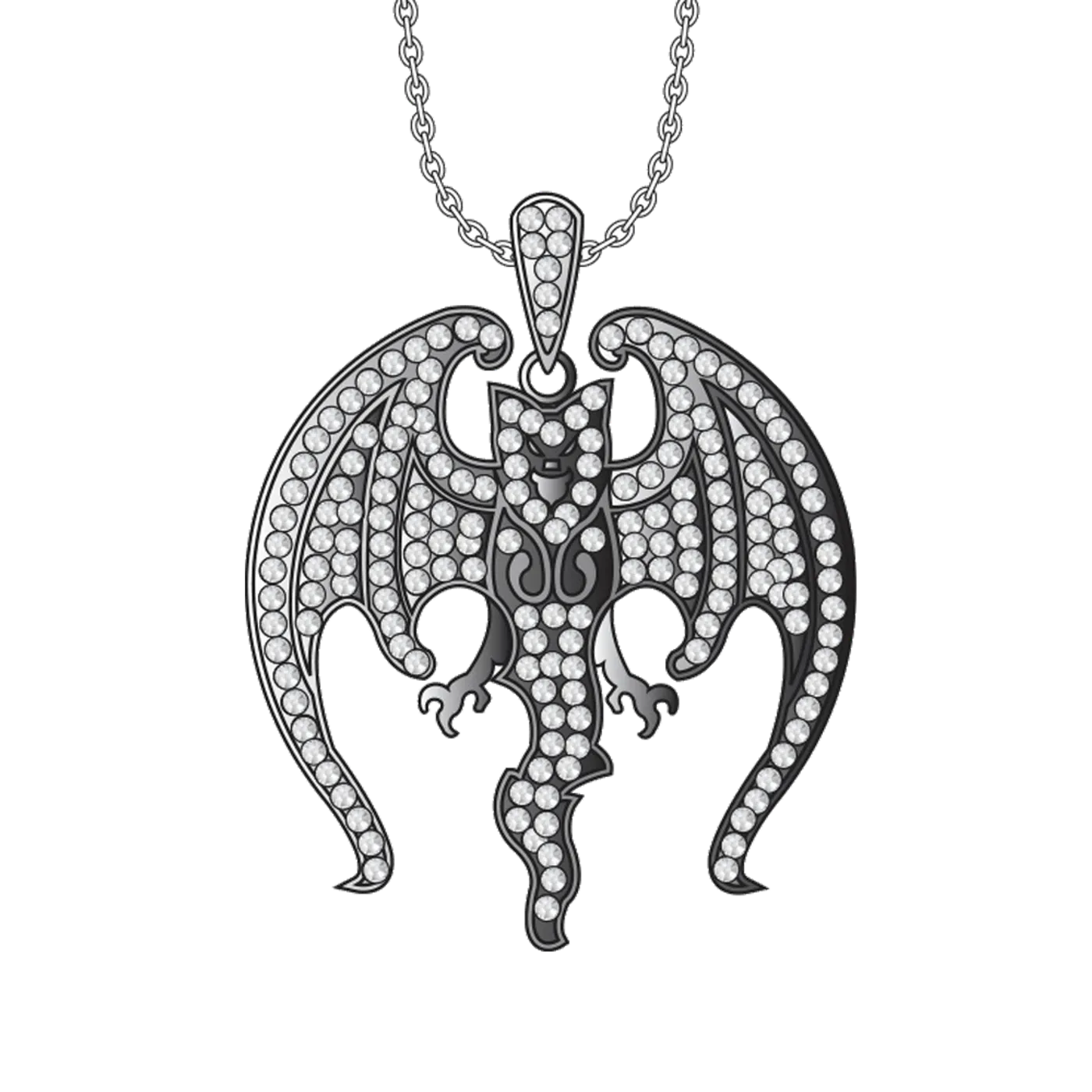 Hollywood Vampires Sterling & Swarovski Vampire Bat Pendant