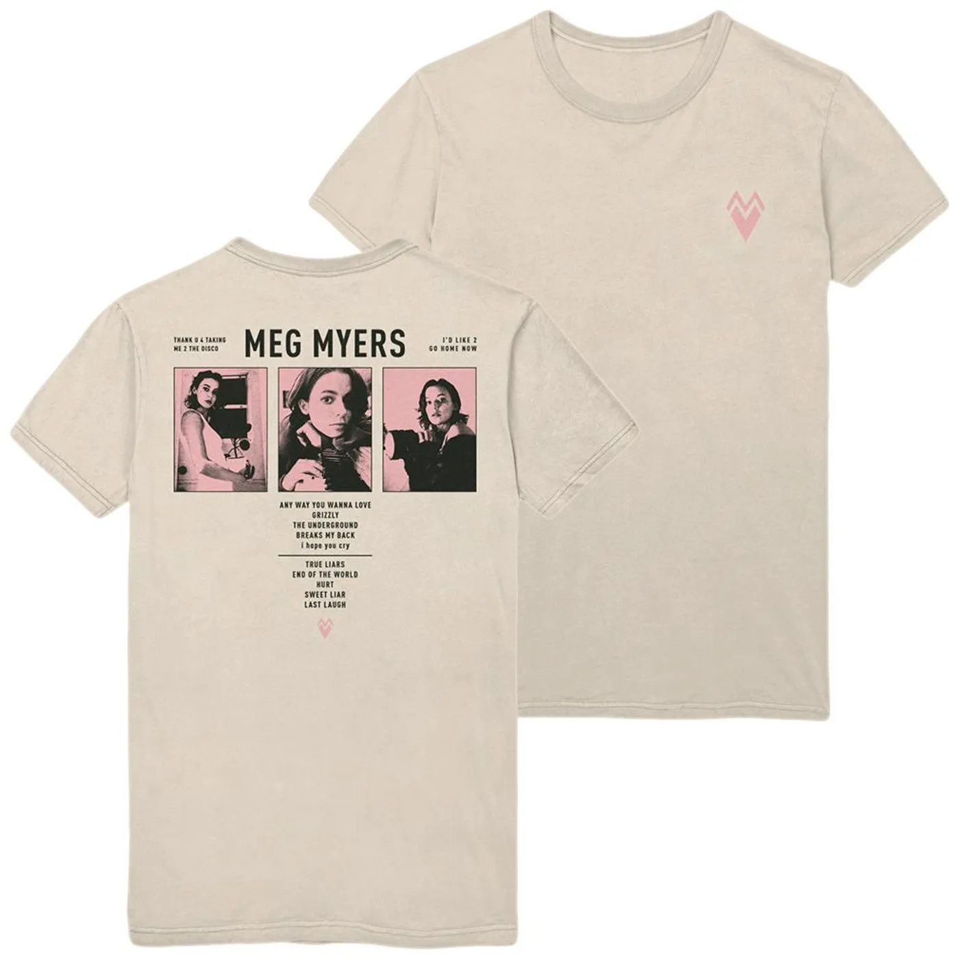 Meg Myers - Tracklisting T-Shirt (Natural)