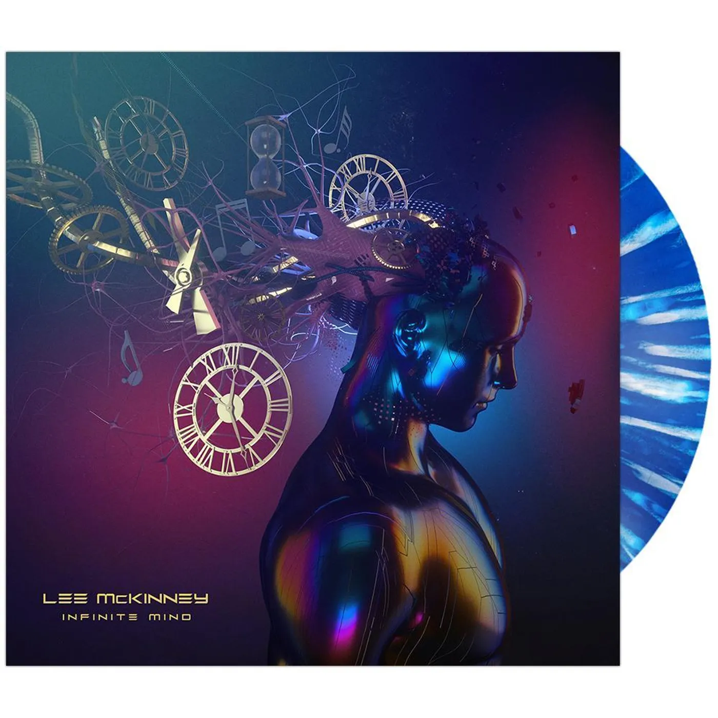 Lee McKinney - 'Infinite Mind' - Baby Blue In Trans. Royal Blue w/ White Splatter
