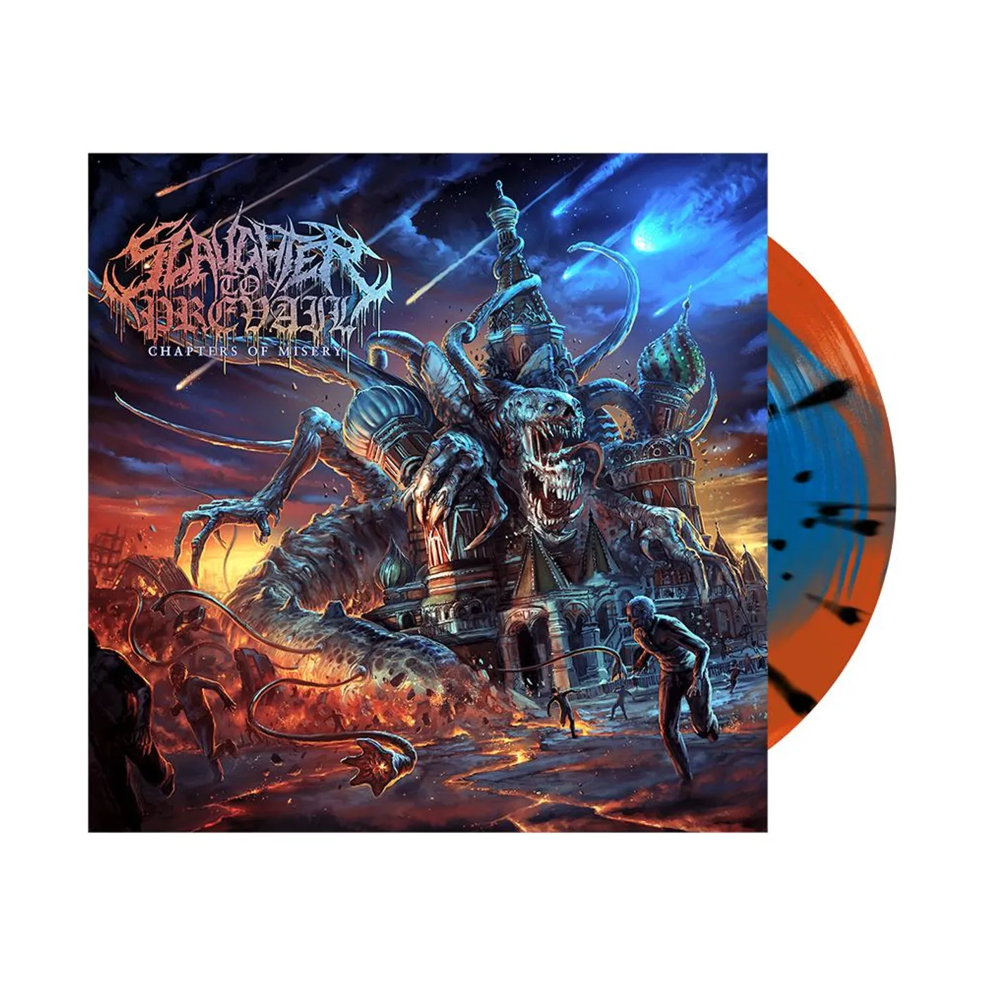Slaughter to Prevail - "Chapters of Misery" Blue in Orange w/ Black Splatter 10" Vinyl