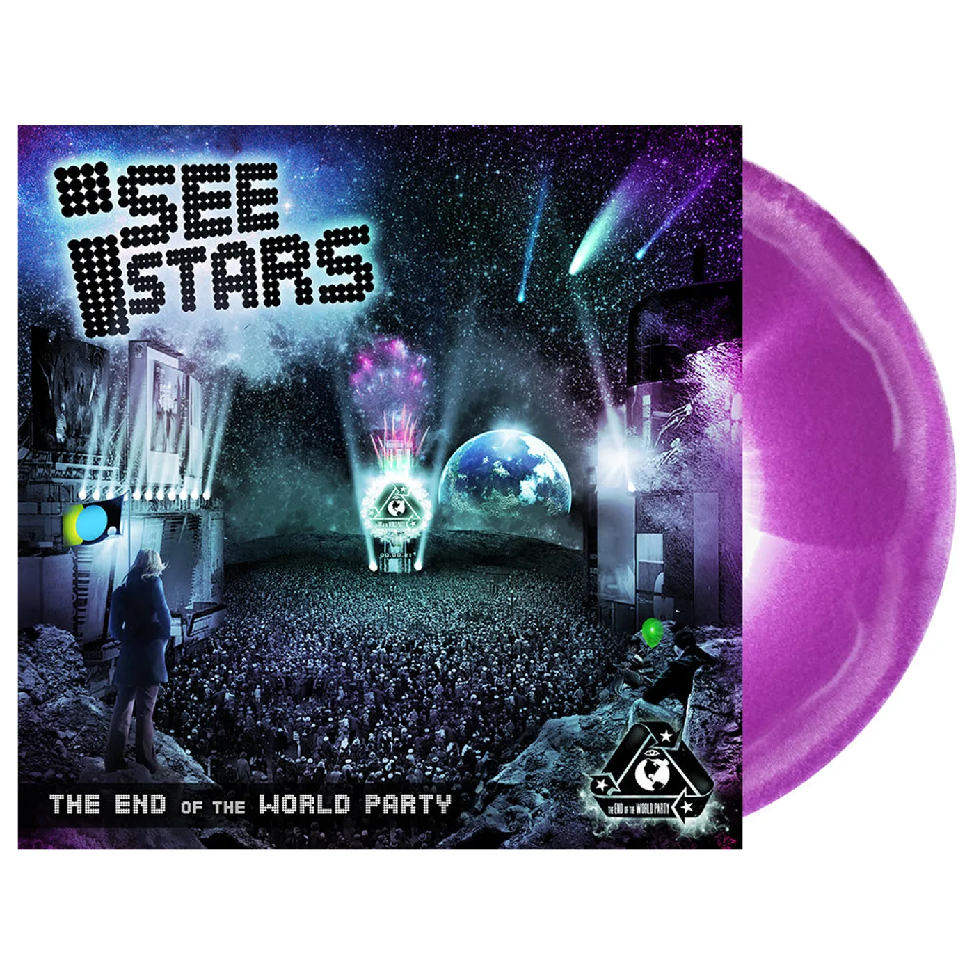 I See Stars - 'The End of the World Party' Vinyl (White + Baby Pink + Purple Tri-Color Side A/B)