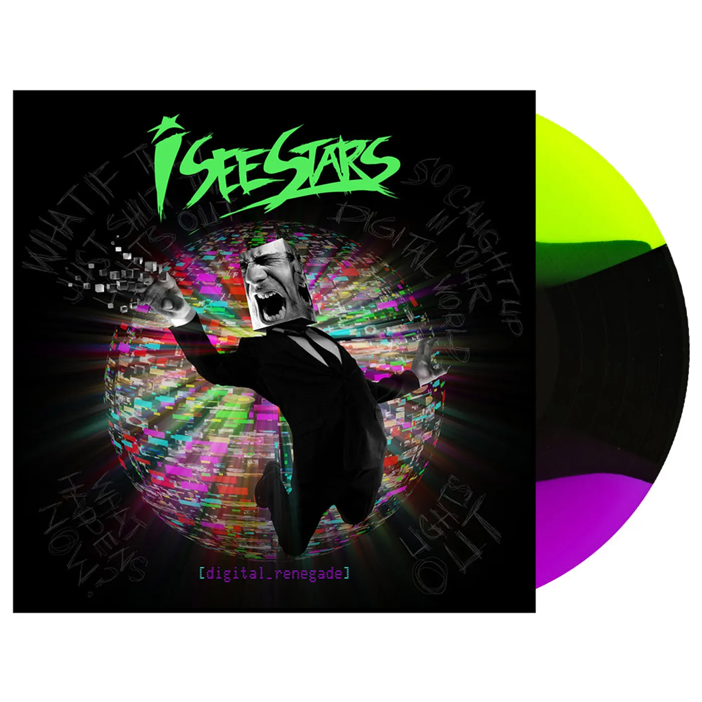 I See Stars - 'Digital Renegade' Vinyl (Neon Violet + Black + Neon Green Striped)