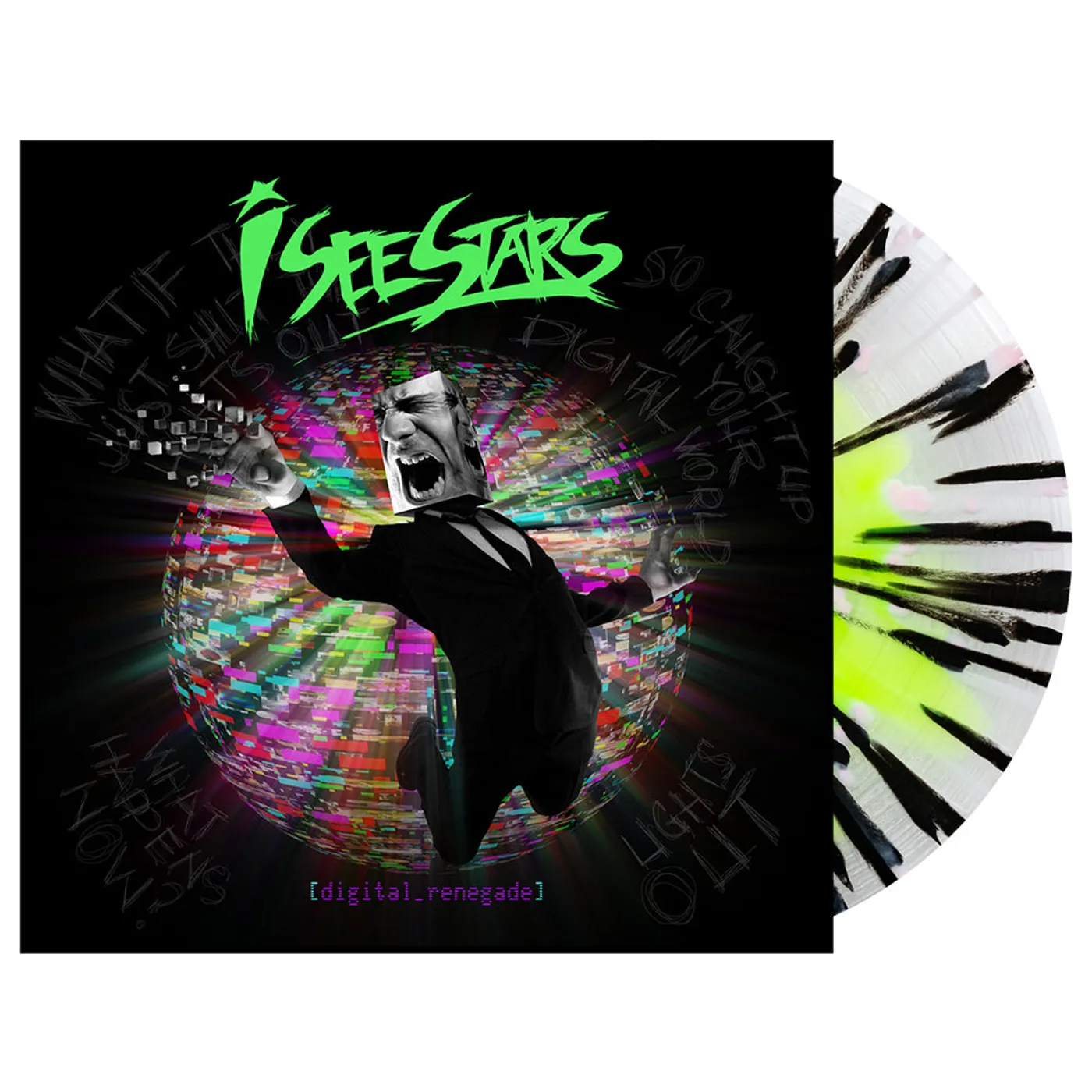 I See Stars - 'Digital Renegade' Vinyl (Neon Green in Ultra Clear w/ Black + Pink Splatter)
