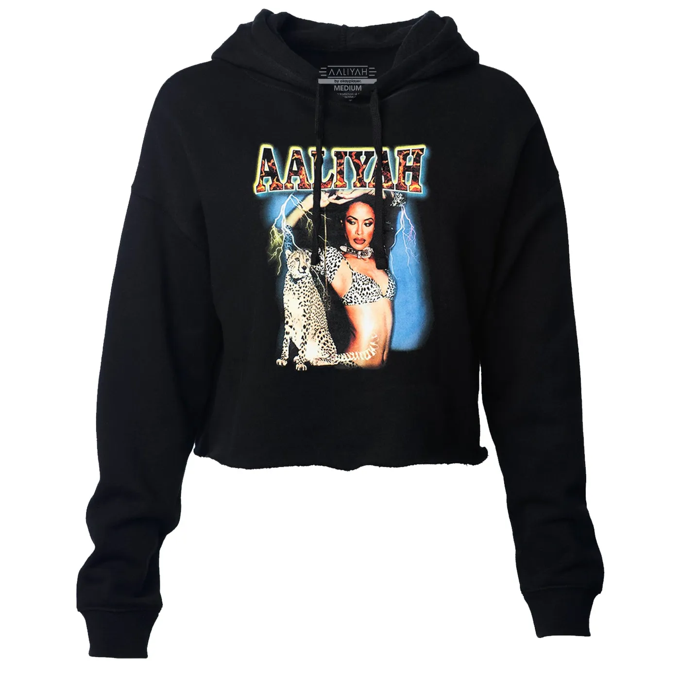 Aaliyah Cheetah Crop Hooded Sweatshirt
