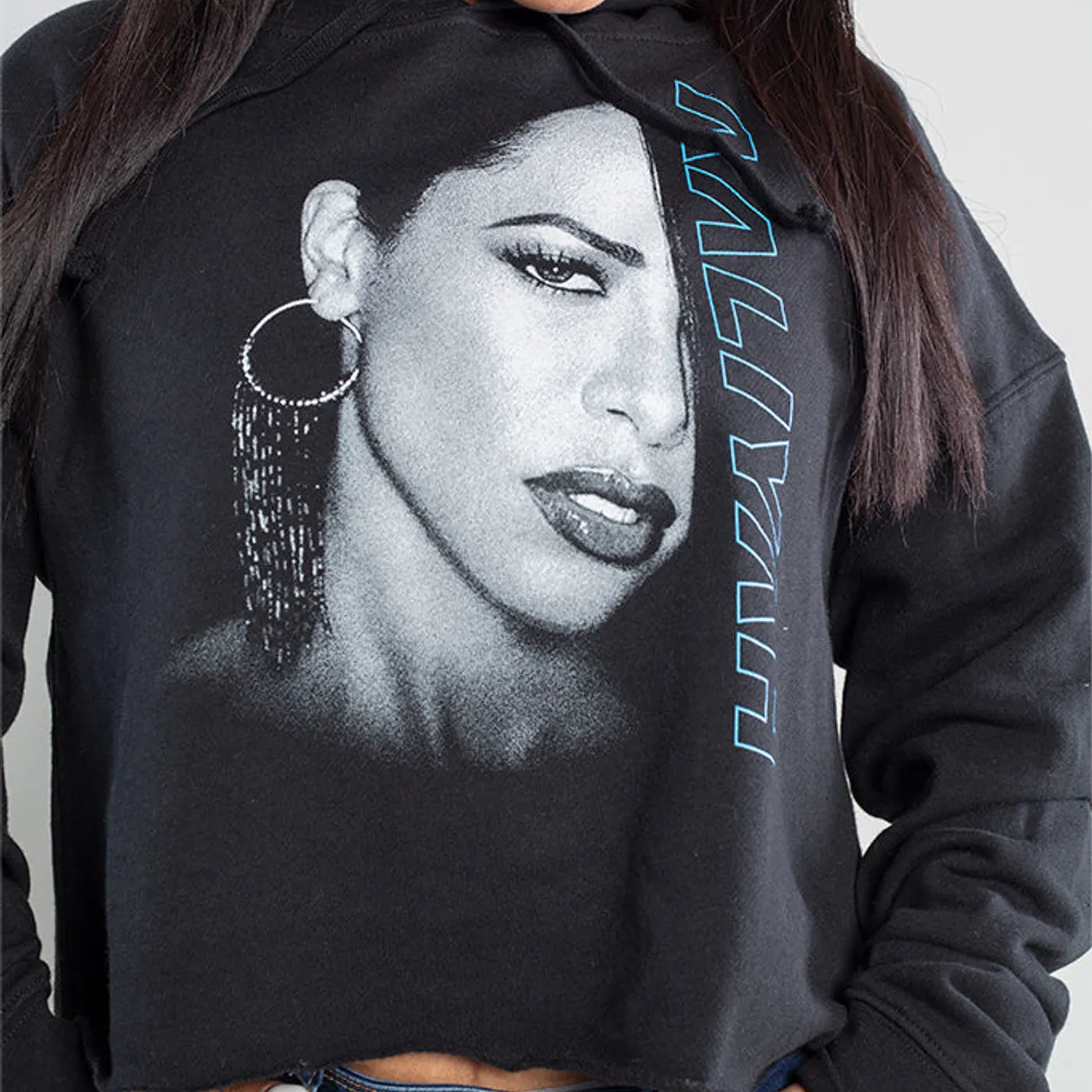 Aaliyah Profile Crop Hooded Sweatshirt