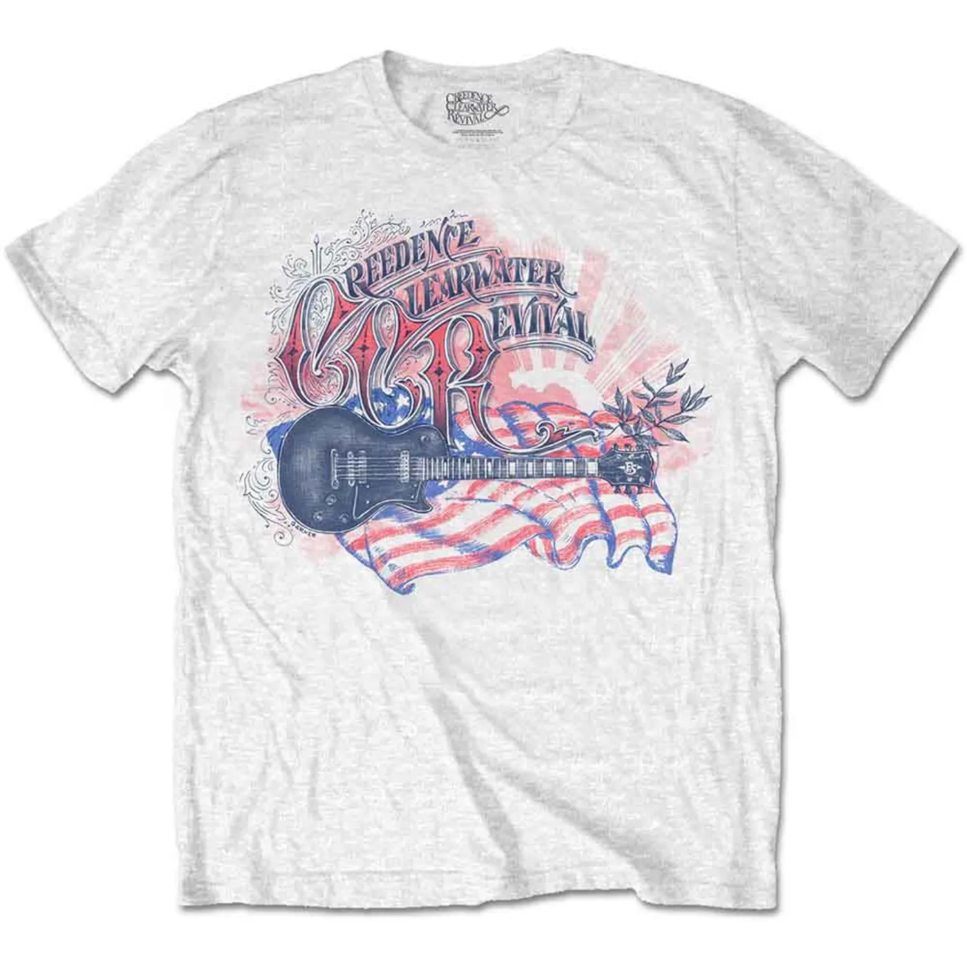 Creedence Clearwater Revival T Shirt - Guitar & Flag