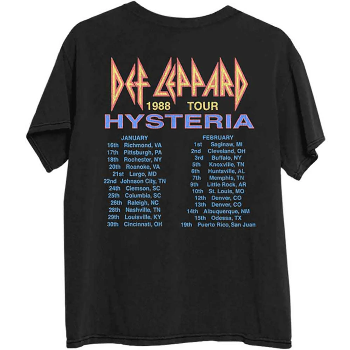 Def Leppard T Shirt - Hysteria '88