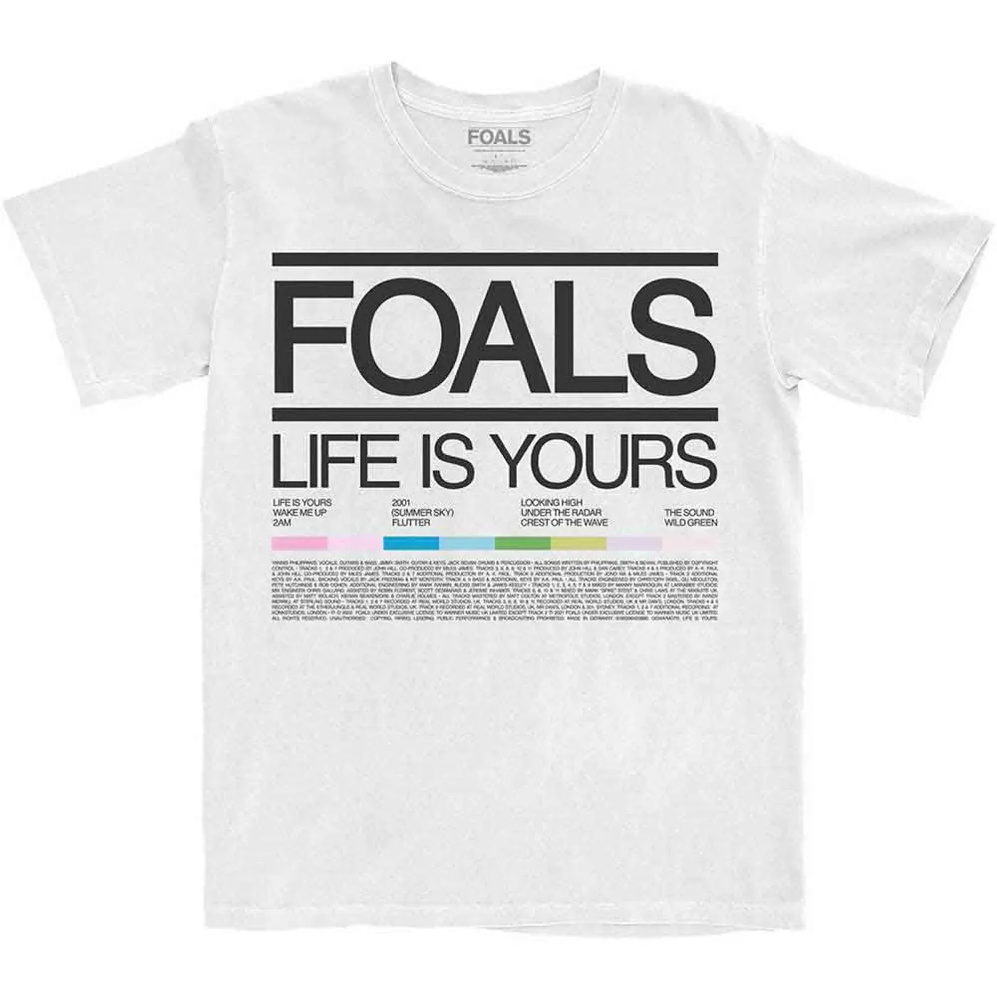 Foals T Shirt - Life Is Yours Songlist