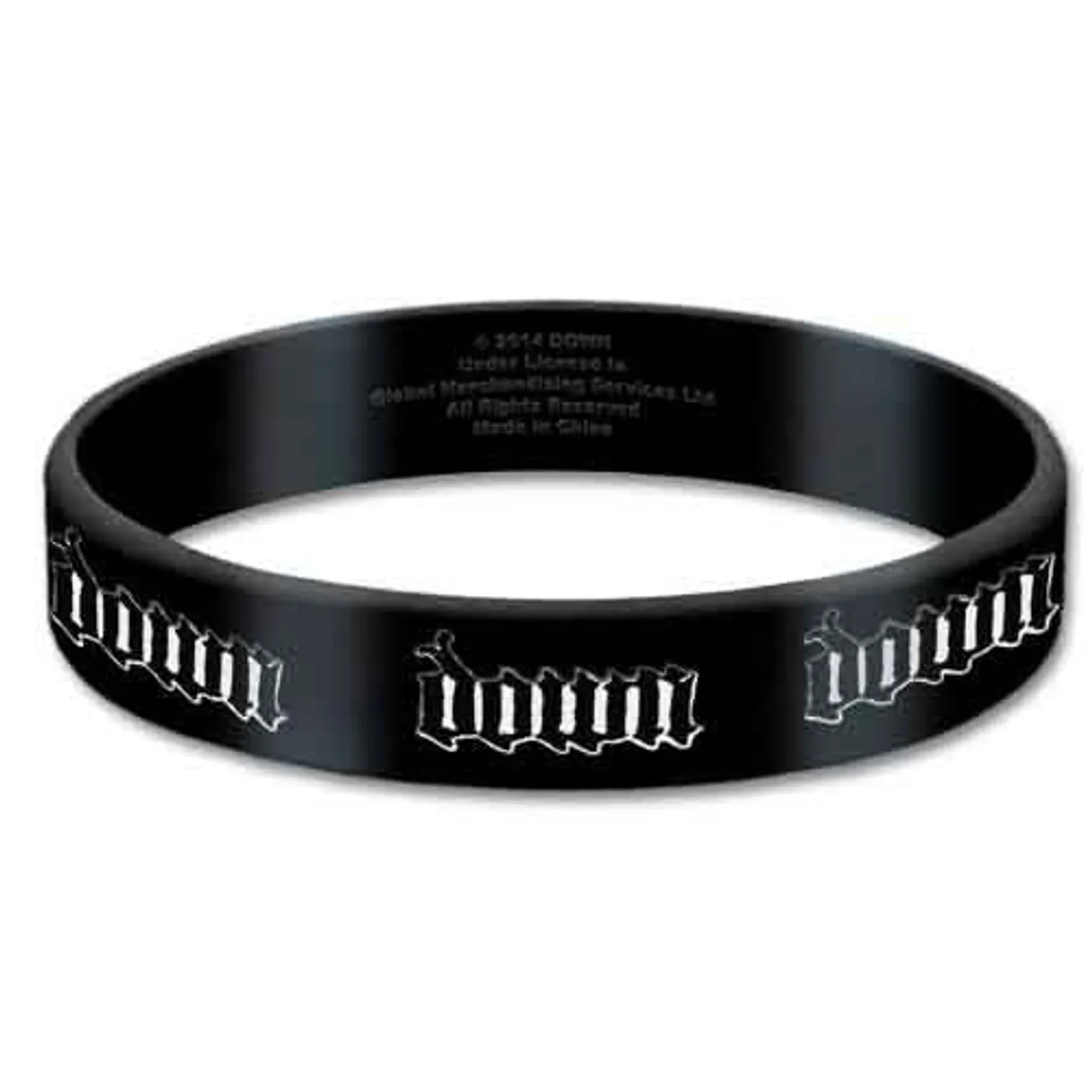 Down Wrist Bands - Rubber Gummy - Logo