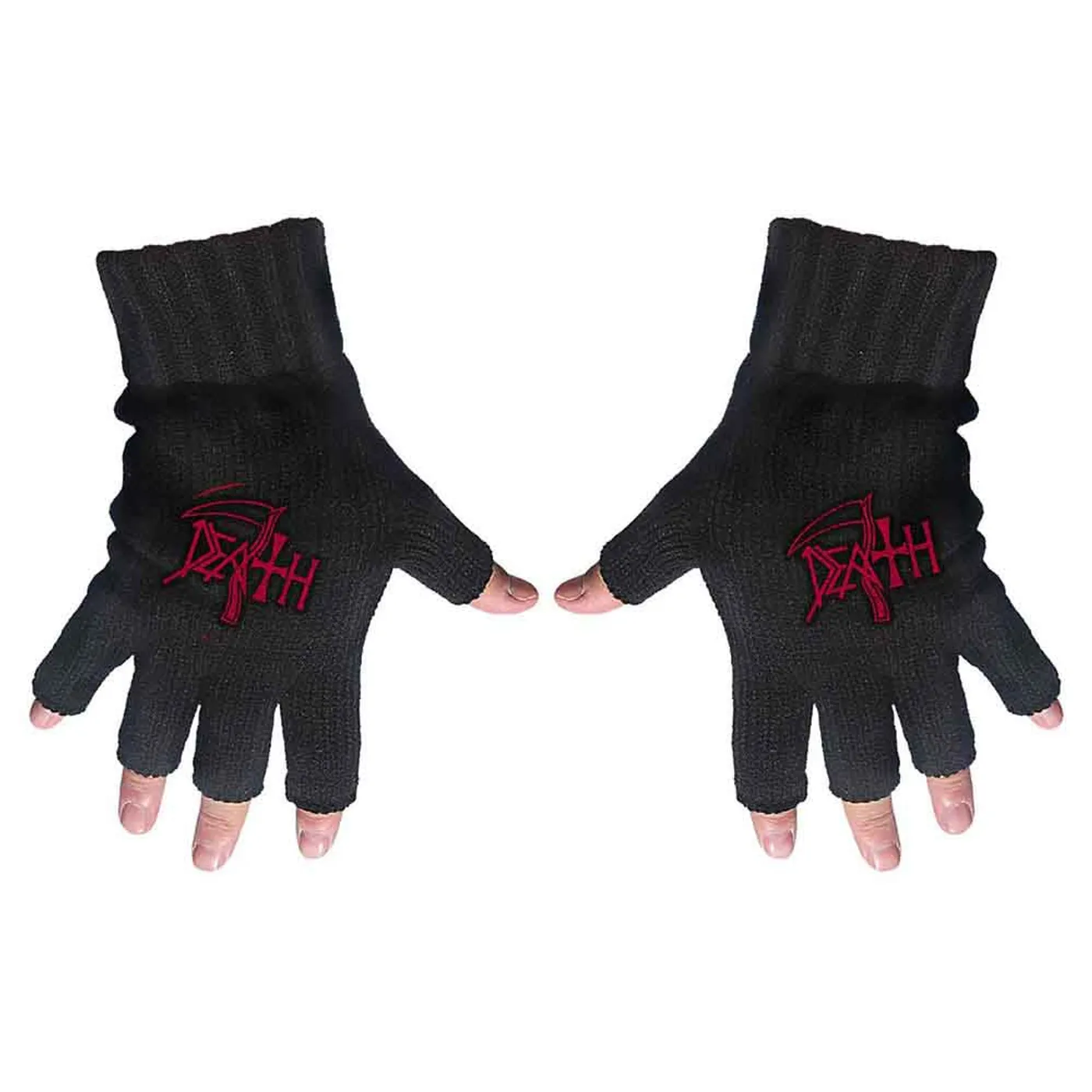 Death Fingerless Gloves - Logo