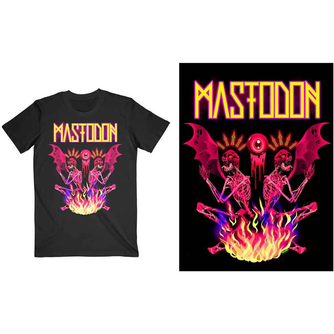 Mastodon T Shirt - Double Brimstone Neon