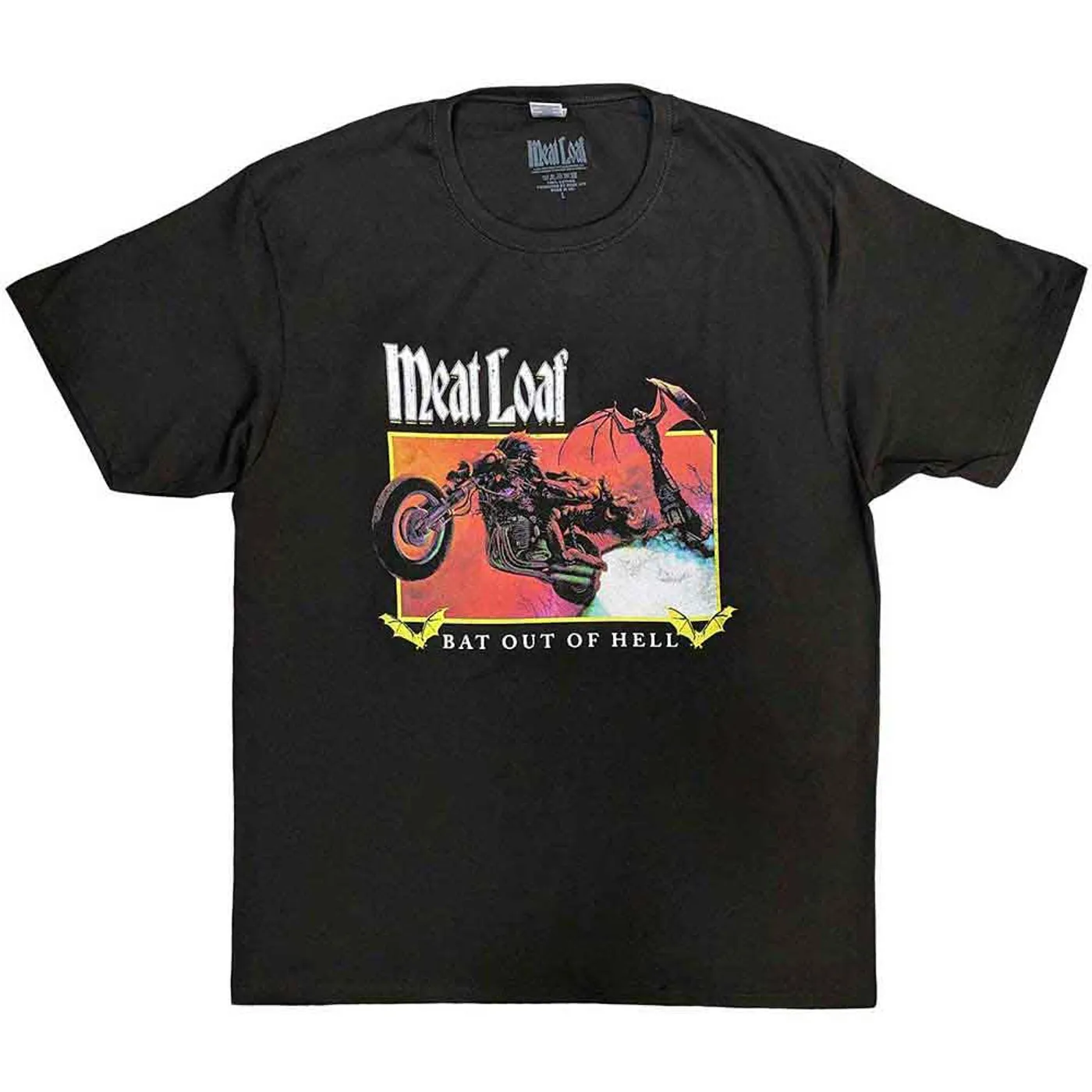 Meat Loaf T Shirt - Bat Out Of Hell Rectangle
