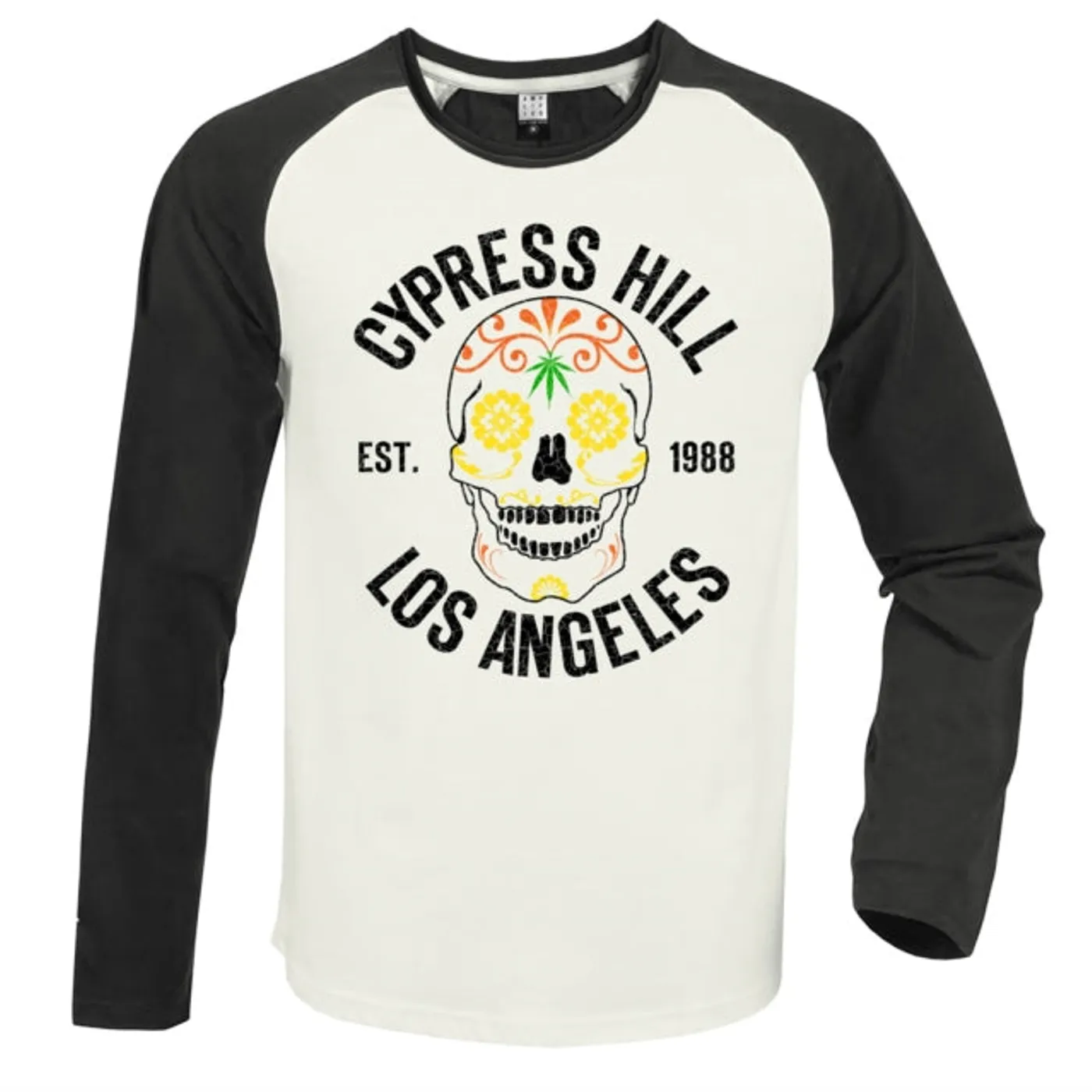 Cypress Hill Baseball Jersey - Floral Skull White / Charcoal Amplified Vintage