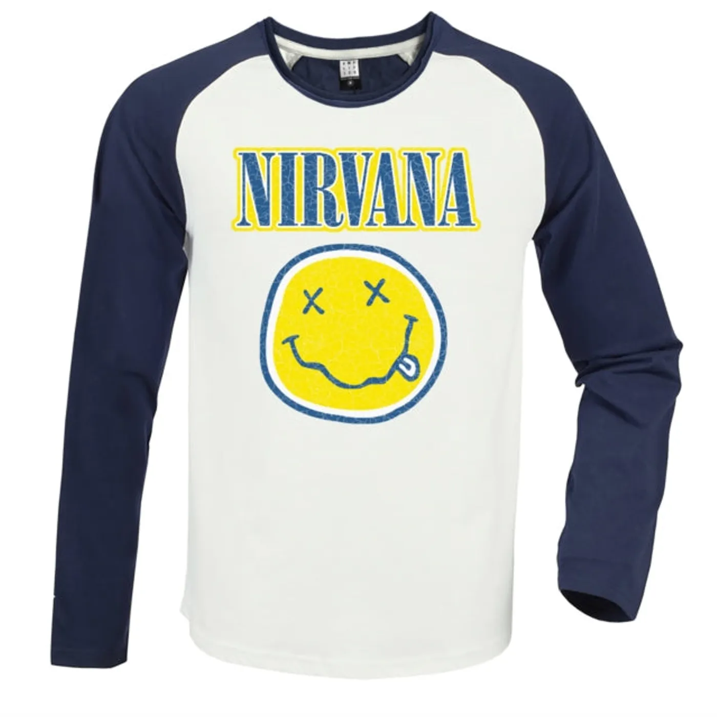 Nirvana Baseball Jersey - 2 Tone White / Navy Amplified Vintage