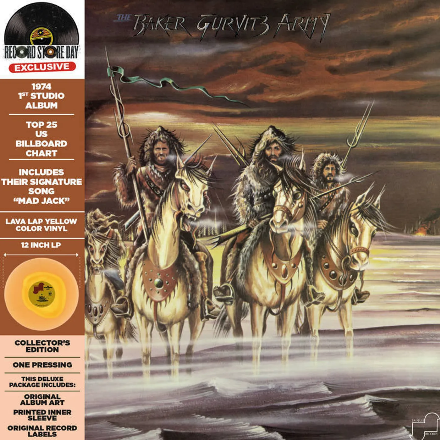 Baker Gurvitz Army LP - The Baker Gurvitz Army (Colour In Colour Yellow/Beer Vinyl) (Rsd 2023)