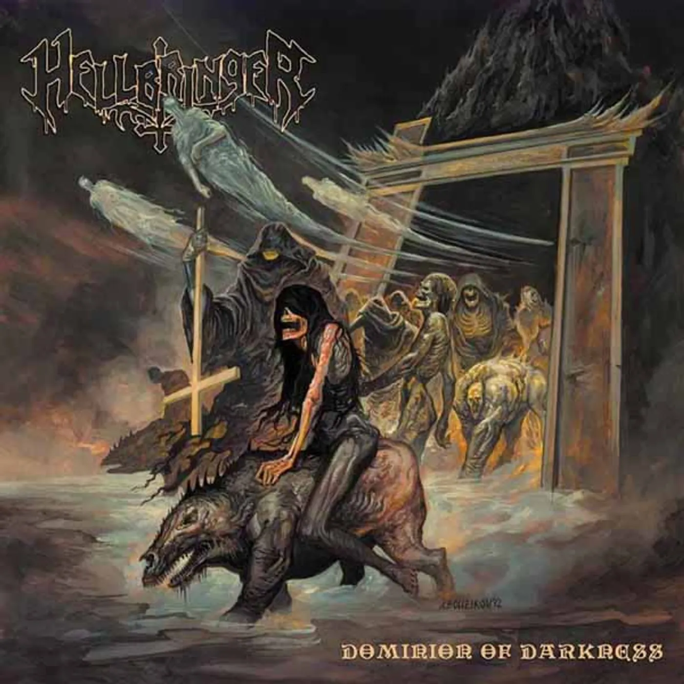 Hellbringer LP - Dominion Of Darkness (Splatter Vinyl)