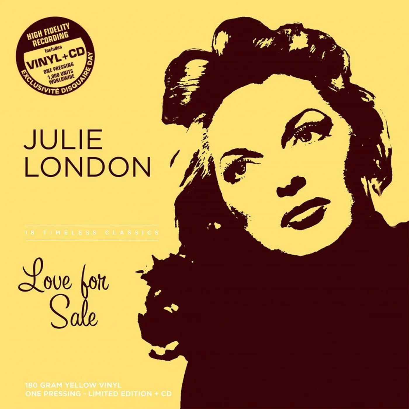 Julie London LP - Love For Sale (Yellow Vinyl + Cd) (Rsd 2023)