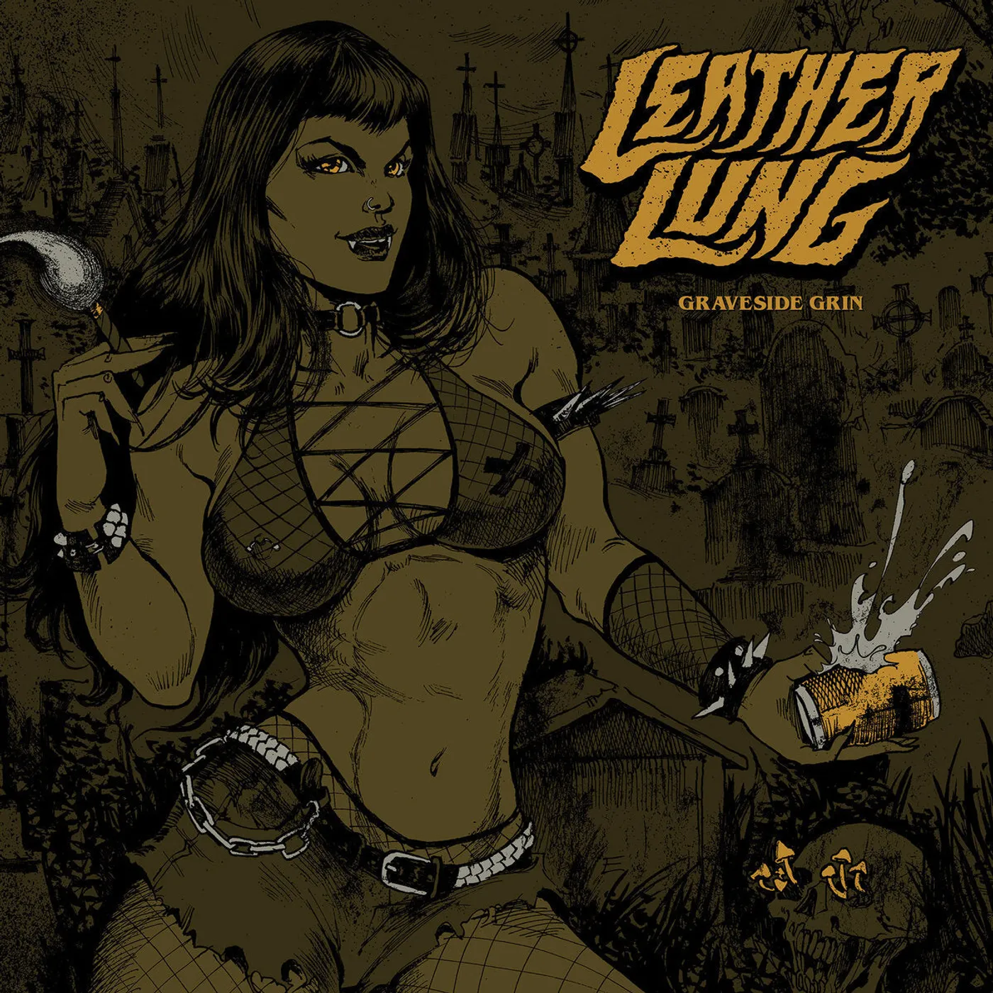 Leather Lung LP - Graveside Grin (Solid Yellow Vinyl)