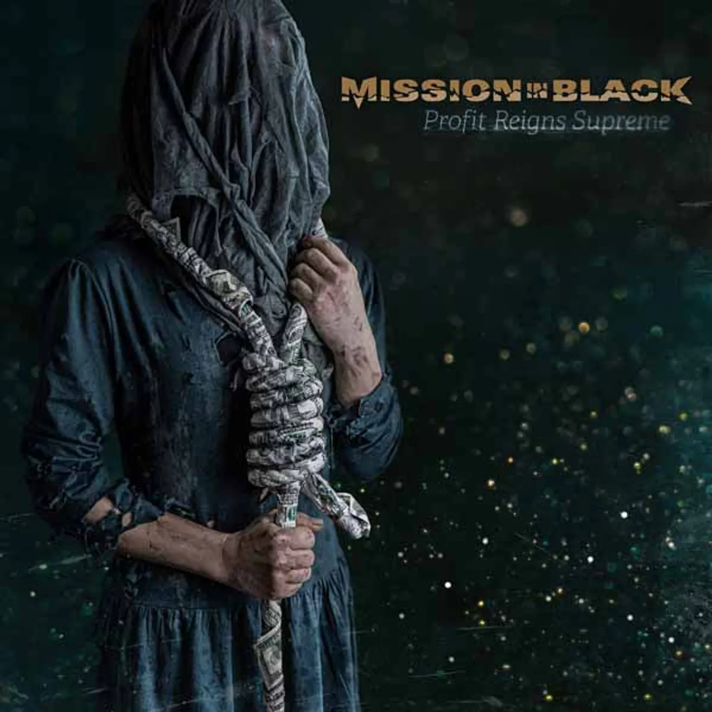 Mission In Black LP - Profit Reigns Supreme (Transparent Marble Petrol/ Black) (Vinyl)