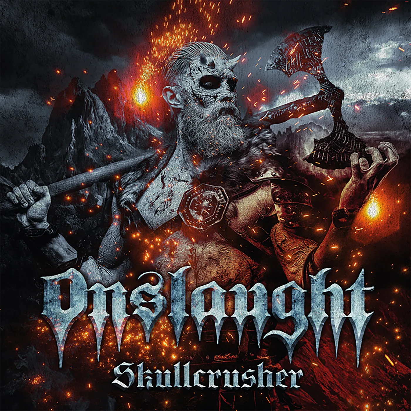 Onslaught LP - Skullcrusher (White W/ Red Splatter Vinyl)