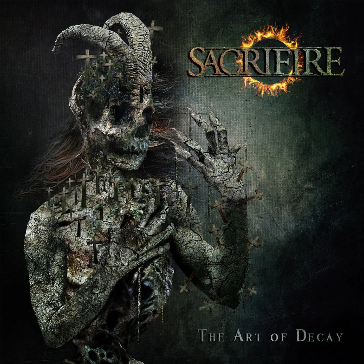 Sacrifire This Ending LP - Crowned In Blood (Marbled White/Black) (Vinyl)